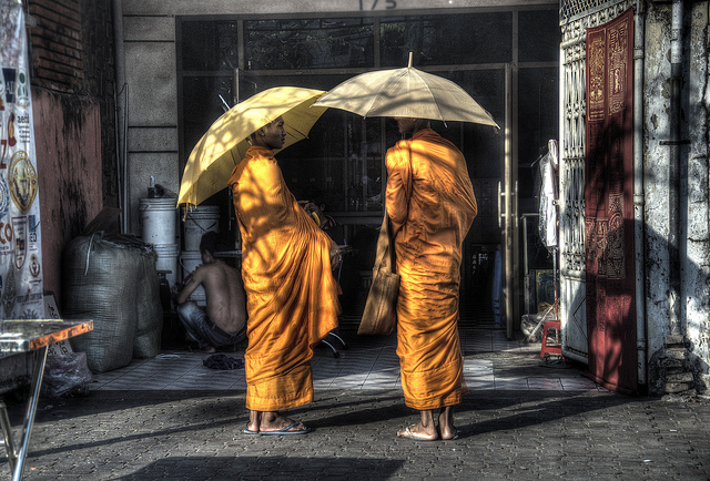 Les moines bouddhistes au Cambodge