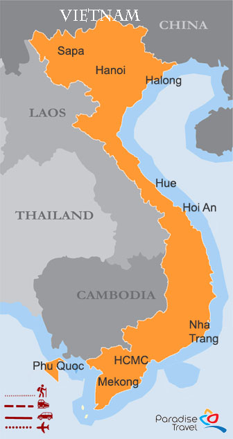 carte du vietnam