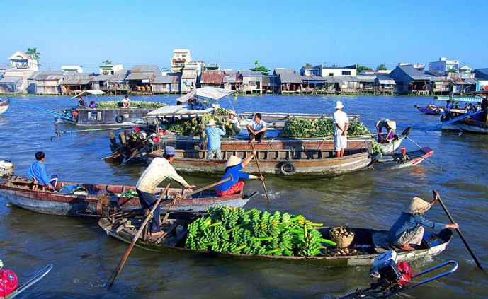 Marché flottant Cai Rang, Can Tho, Vietnam