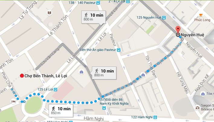 Carte du centre-ville Carte du 1er district, Ho Chi Minh