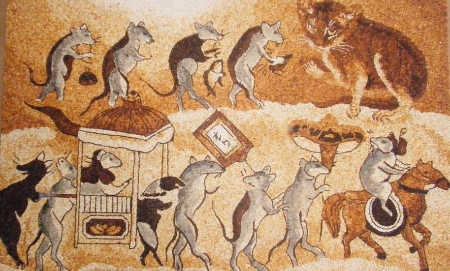 A mouse's wedding - Peinture de riz