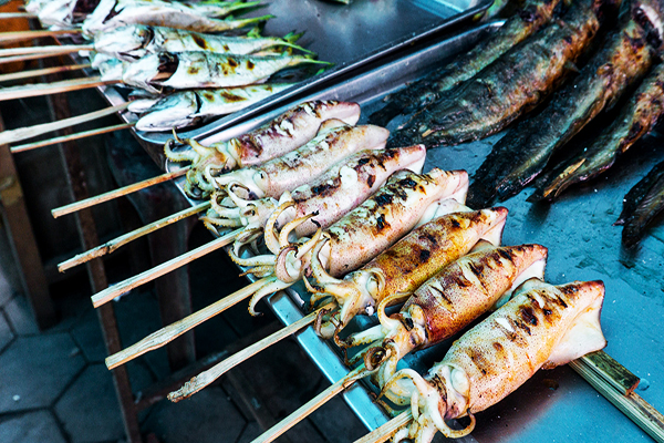 fruits de mer d'Asie du Sud-Est