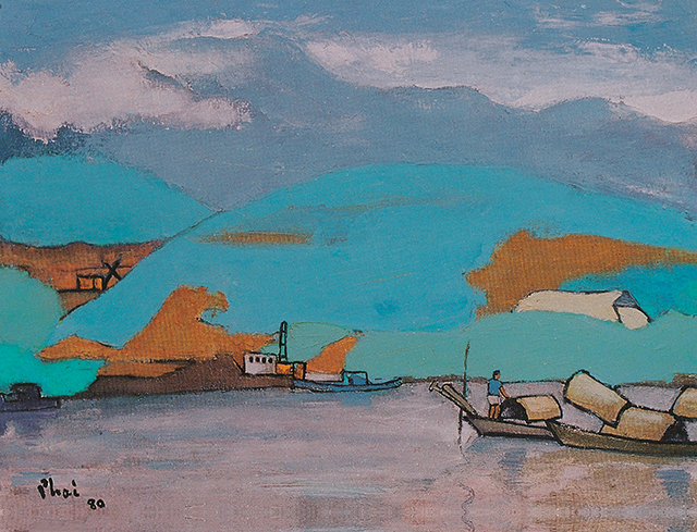 Rivière Da (peinture à l'huile) de Bui Xuan Phai