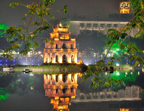 Hoan Kiem Lake at Night - Hanoi