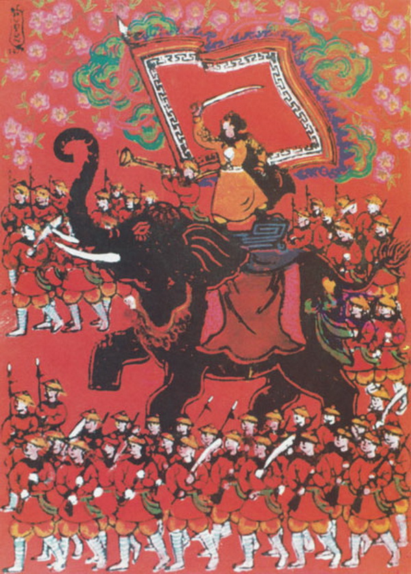 Quang Trung libéré Thang Long (sculpture sur bois) de Pham Van Don