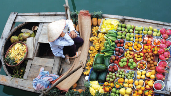 Marché dans le Delta du Mékong