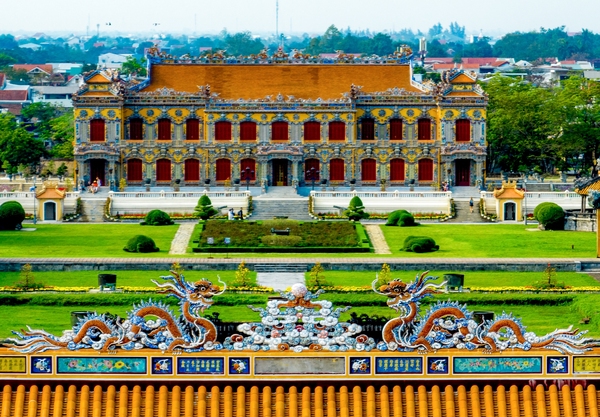 Magnifique beauté du palais Kien Trung vu d'en haut